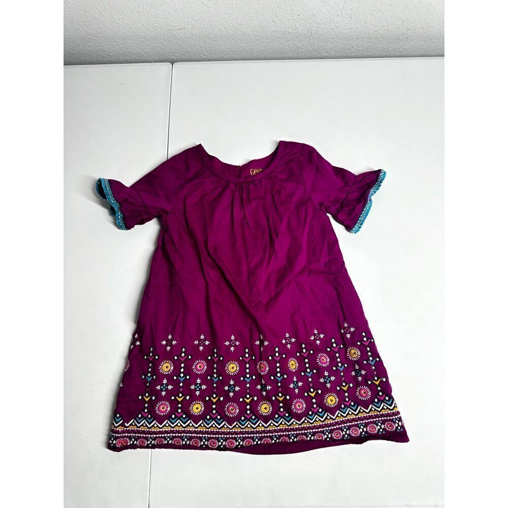 Genuine Kids Oshkosh Dress Toddler Girls Size 3T Boho Fringe Purple Cotton